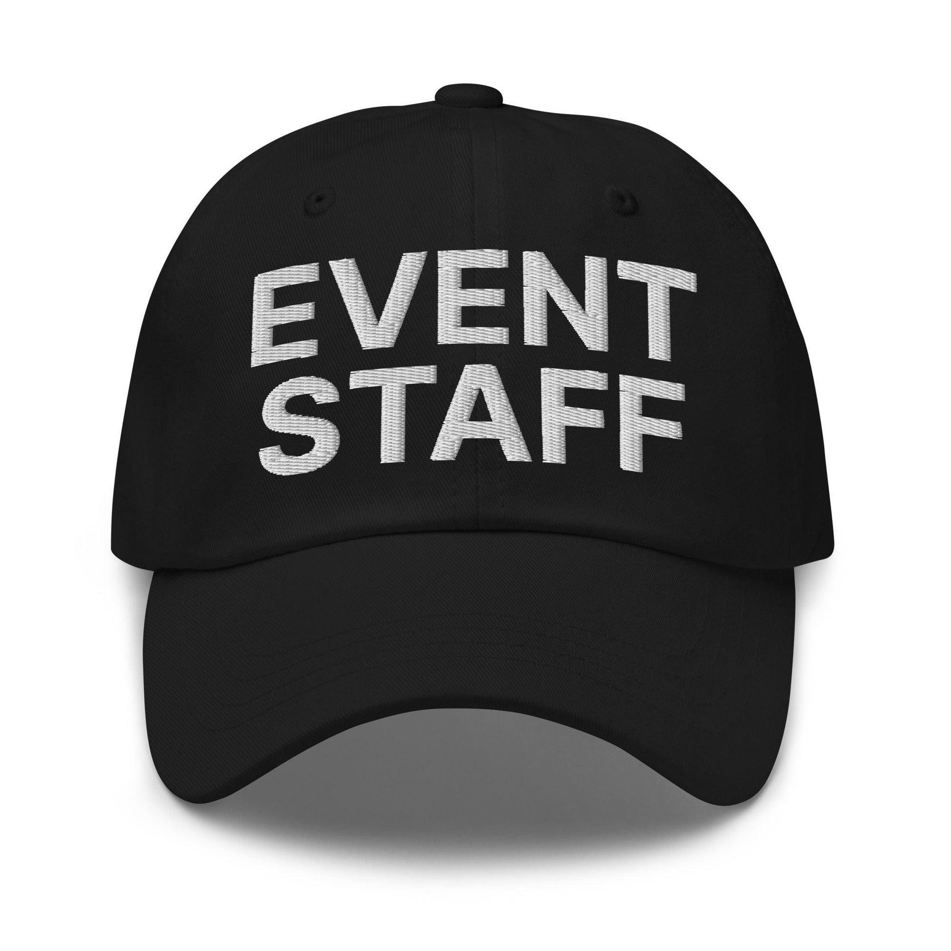 Event Staff Uniform Work Embroidered Dad Hat Black