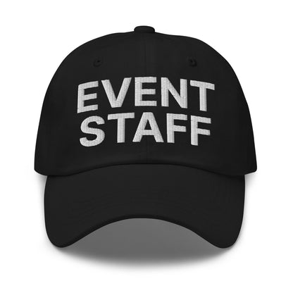 Event Staff Uniform Work Embroidered Dad Hat Black