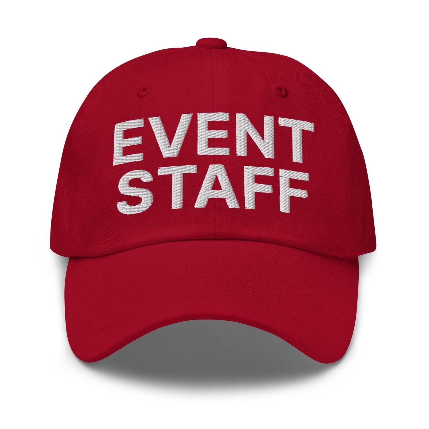 Event Staff Uniform Work Embroidered Dad Hat Cranberry