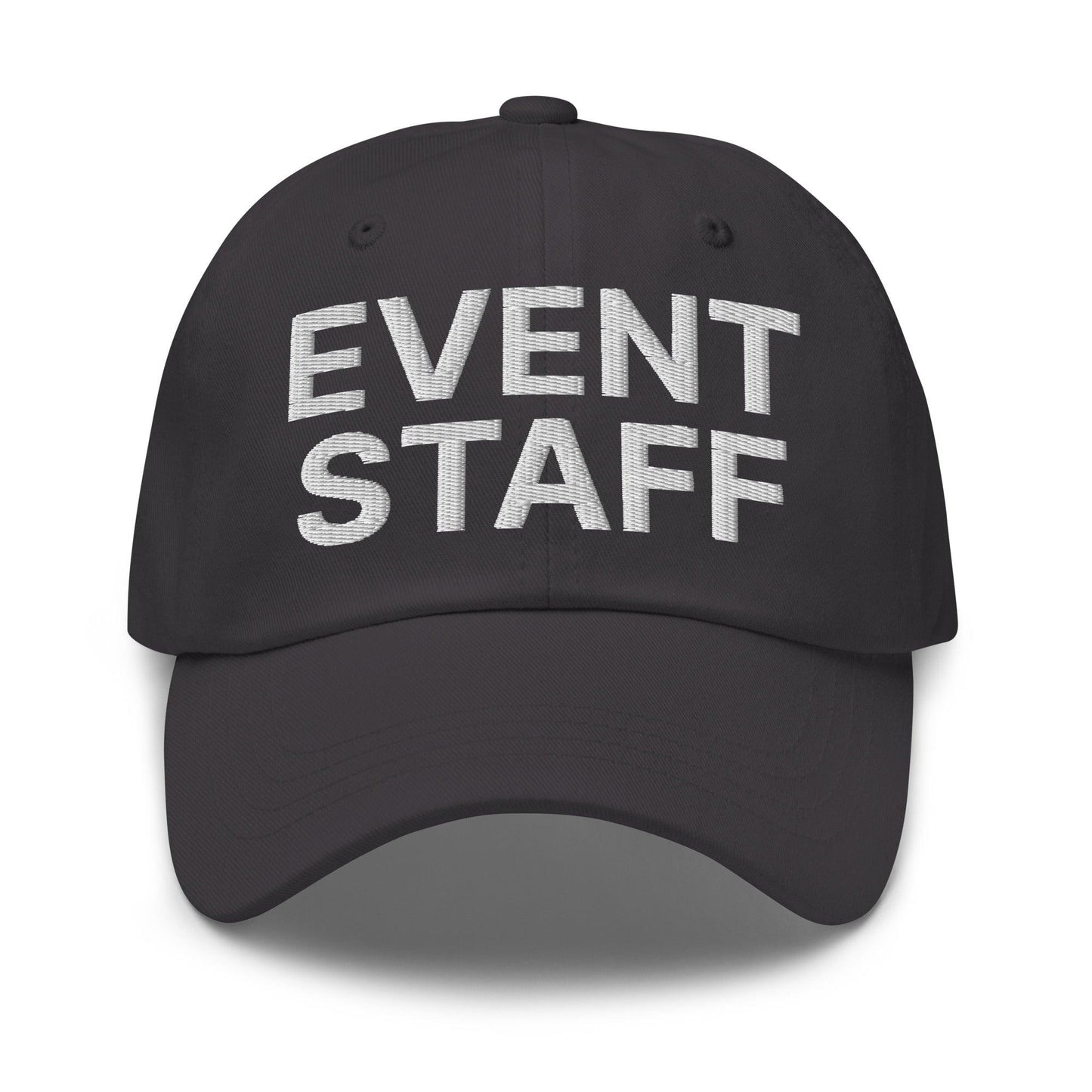 Event Staff Uniform Work Embroidered Dad Hat Dark Grey