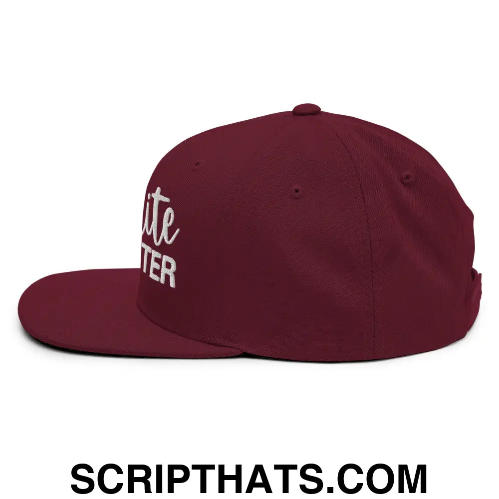 Favorite Daughter Embroidered Flat Bill Brim Snapback Hat Maroon