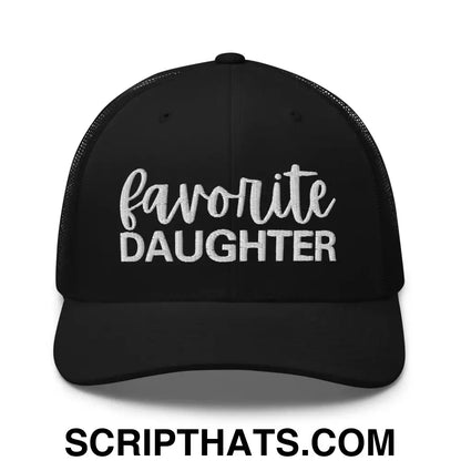 Favorite Daughter Embroidered Mesh Trucker Hat Black