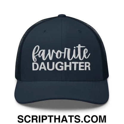 Favorite Daughter Embroidered Mesh Trucker Hat Navy