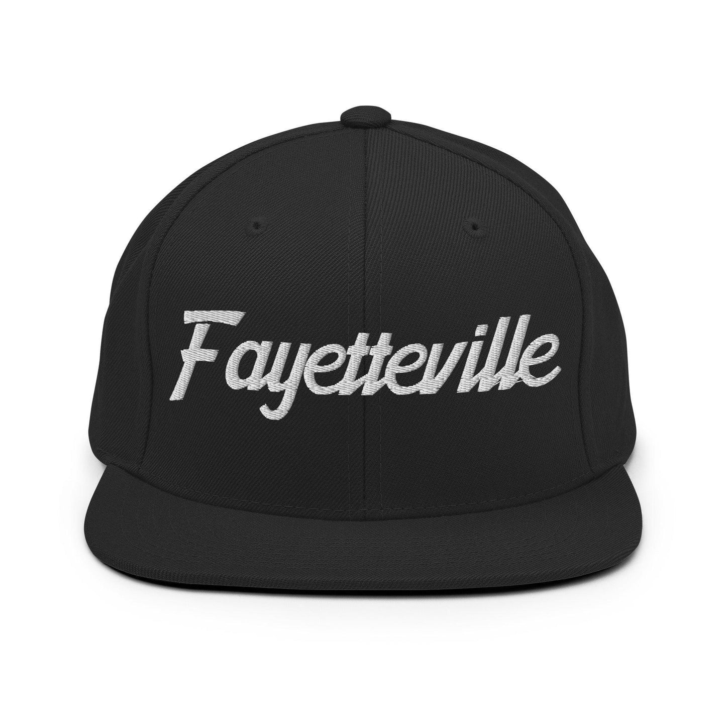 Fayetteville Script Snapback Hat Black