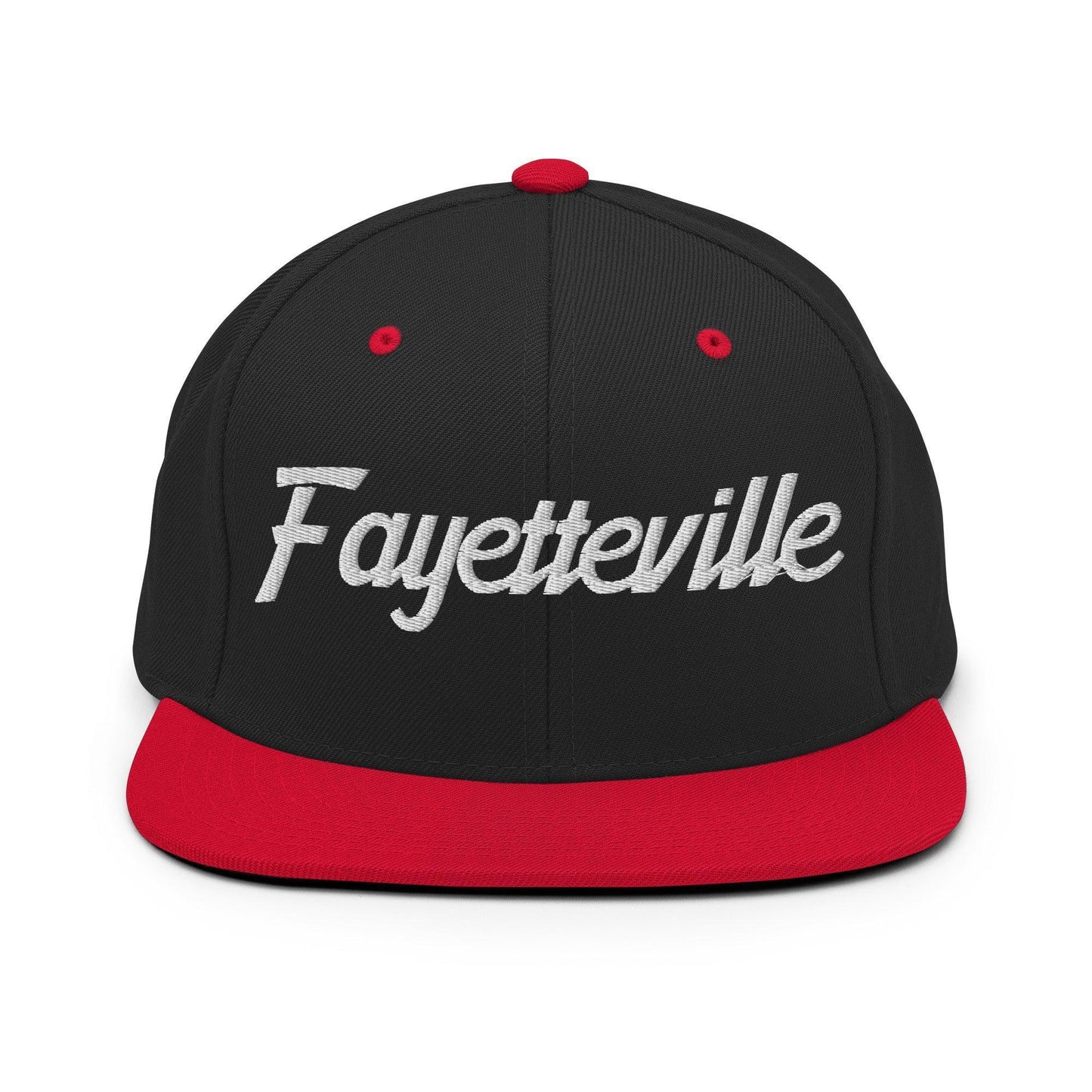 Fayetteville Script Snapback Hat Black Red
