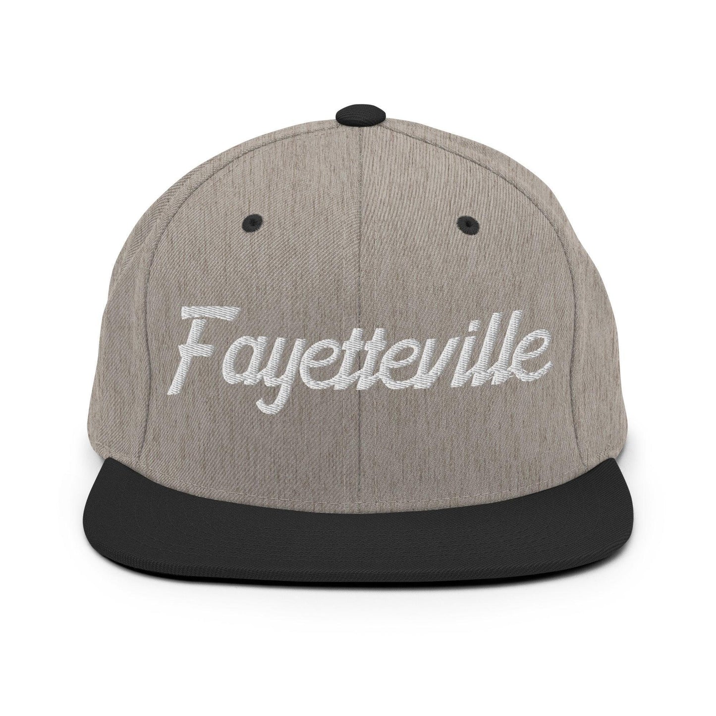 Fayetteville Script Snapback Hat Heather Black