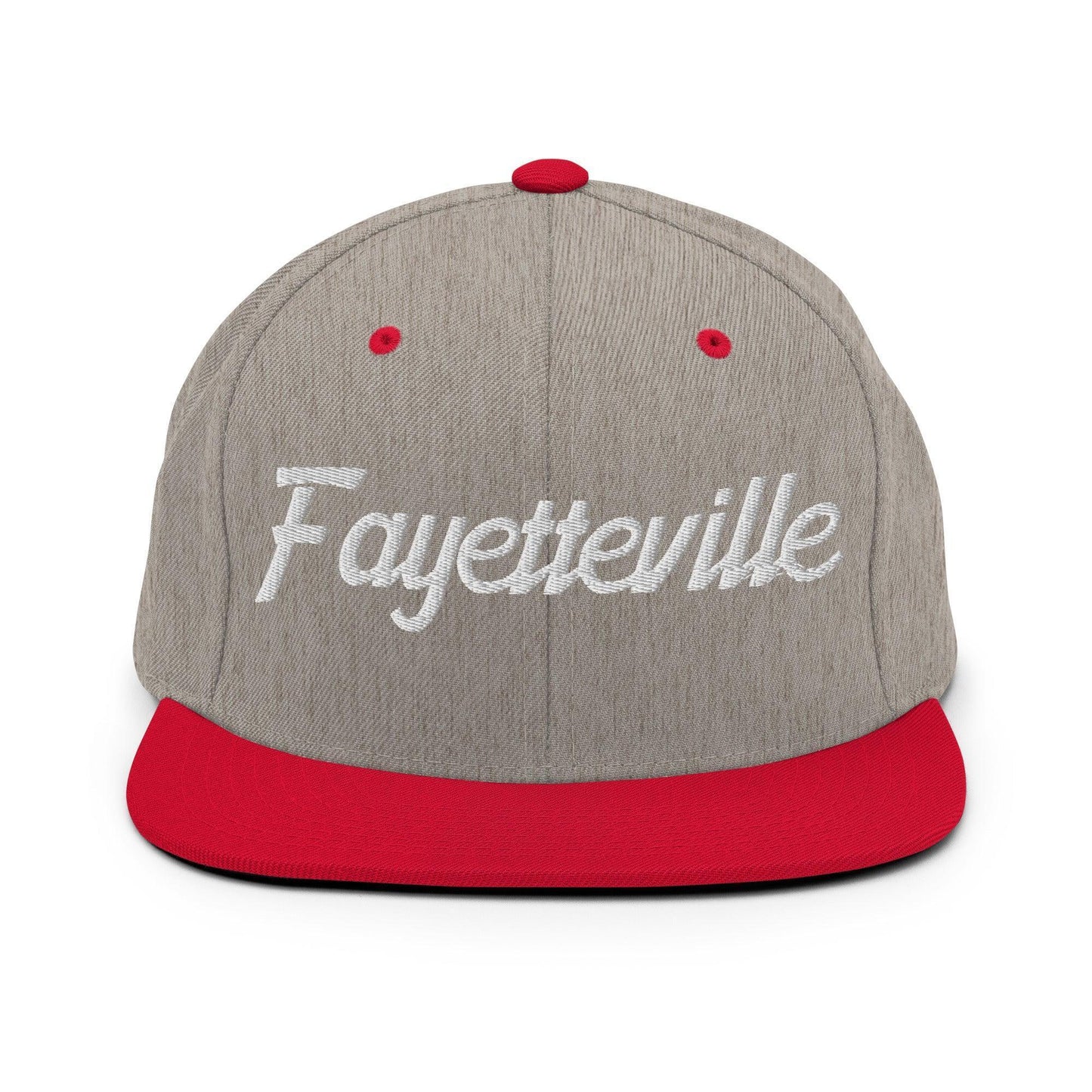 Fayetteville Script Snapback Hat Heather Grey Red