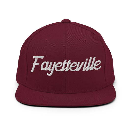 Fayetteville Script Snapback Hat Maroon