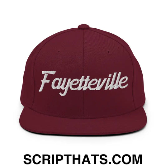 Fayetteville Script Snapback Hat Maroon