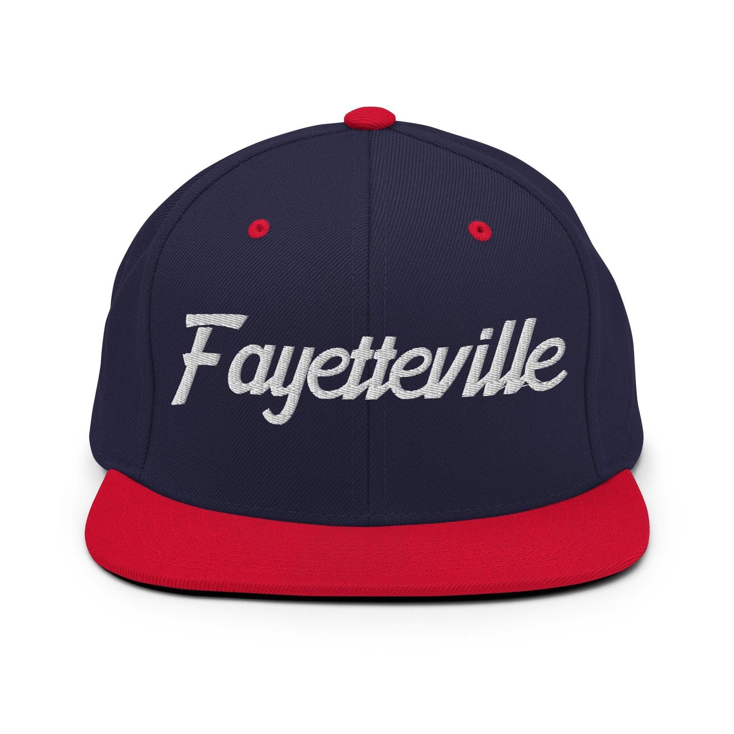 Fayetteville Script Snapback Hat Navy Red