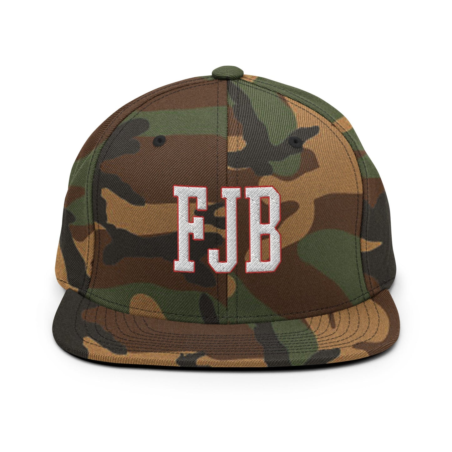 FJB F Joe Biden Block Flat Bill Brim Snapback Hat Green Camo