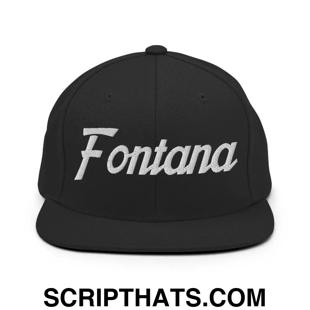 Fontana Script Snapback Hat Black