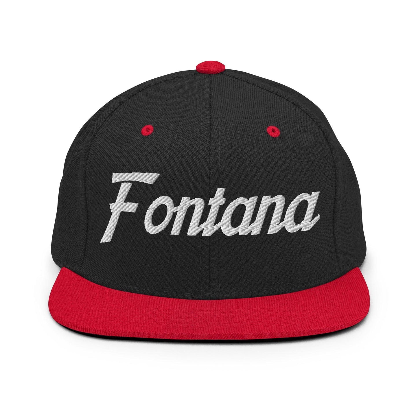 Fontana Script Snapback Hat Black Red