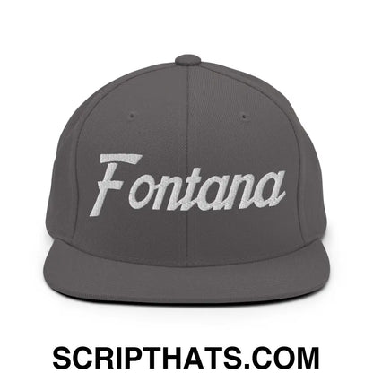 Fontana Script Snapback Hat Dark Grey