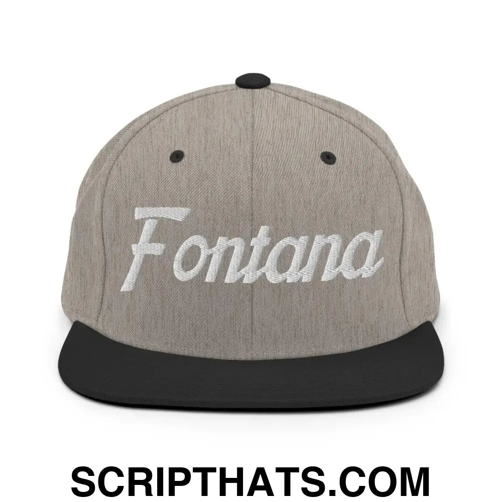 Fontana Script Snapback Hat Heather Black