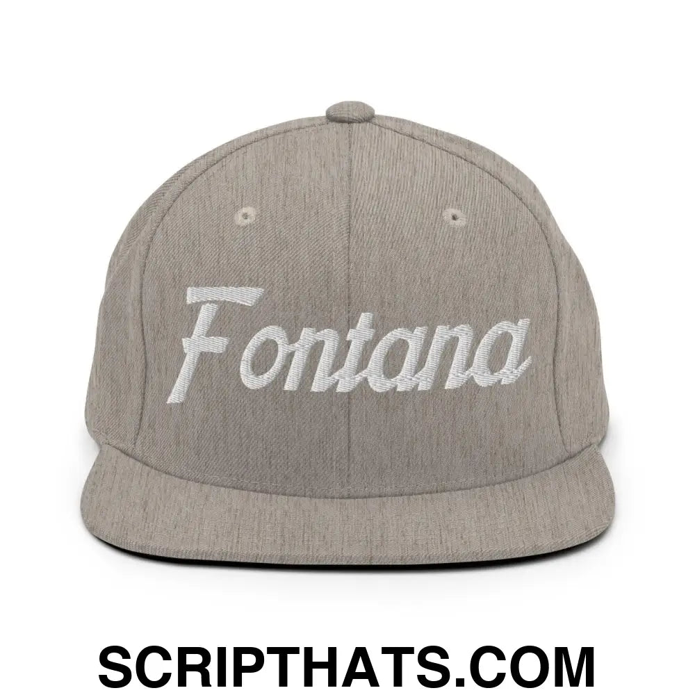 Fontana Script Snapback Hat Heather Grey