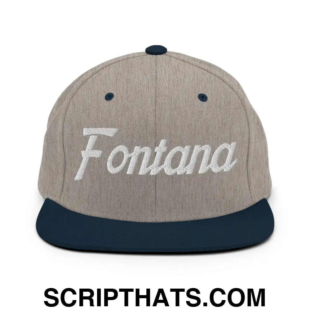 Fontana Script Snapback Hat Heather Grey Navy