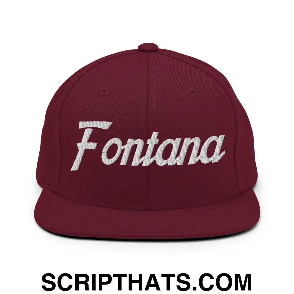 Fontana Script Snapback Hat Maroon