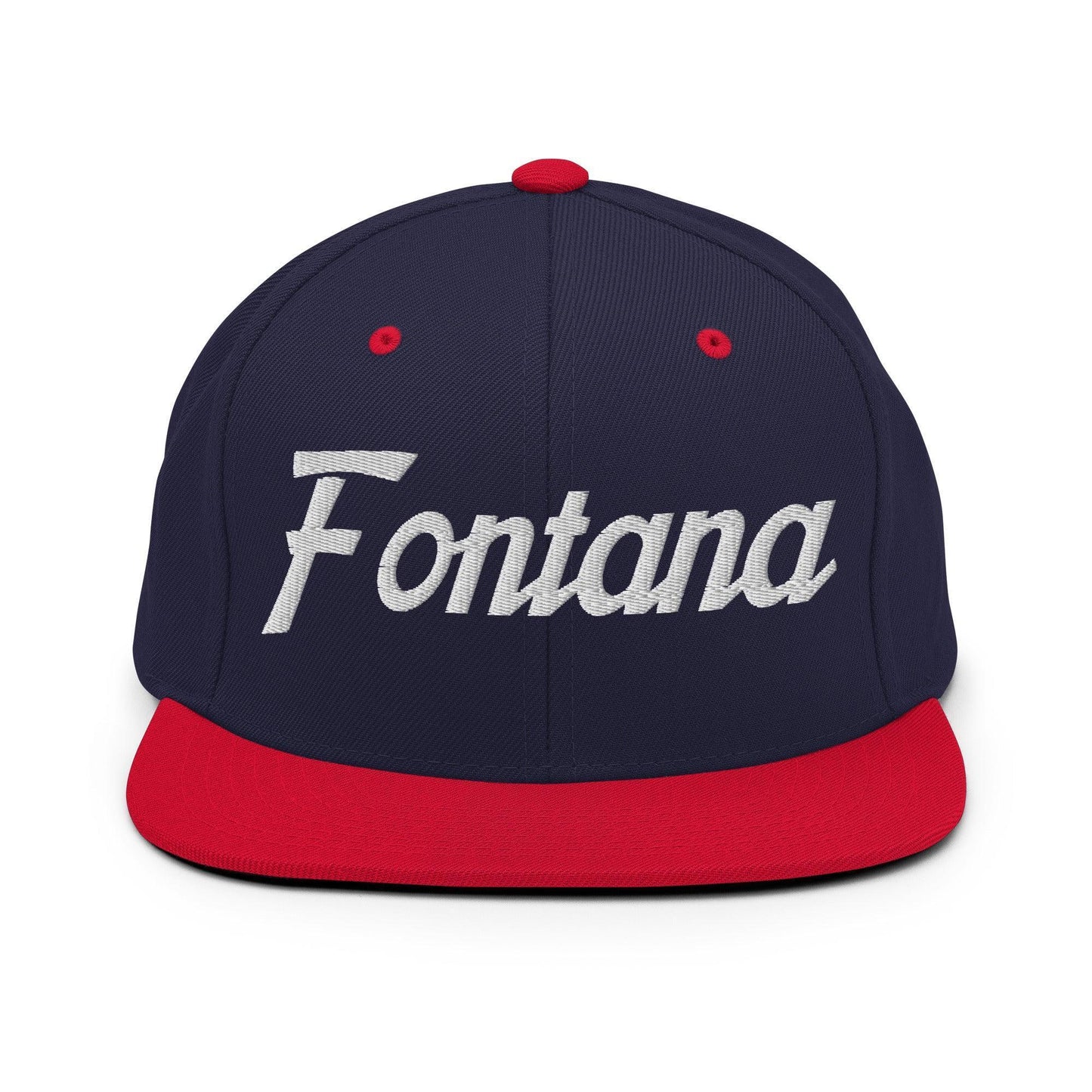 Fontana Script Snapback Hat Navy Red