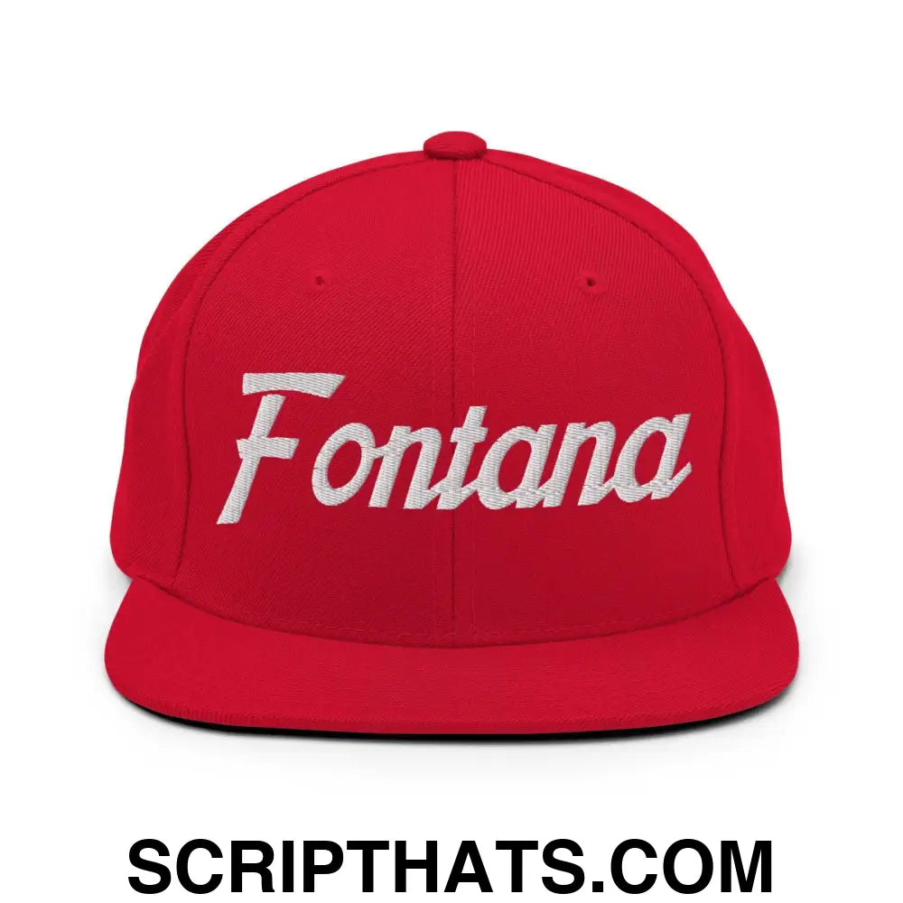 Fontana Script Snapback Hat Red