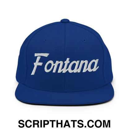 Fontana Script Snapback Hat Royal Blue