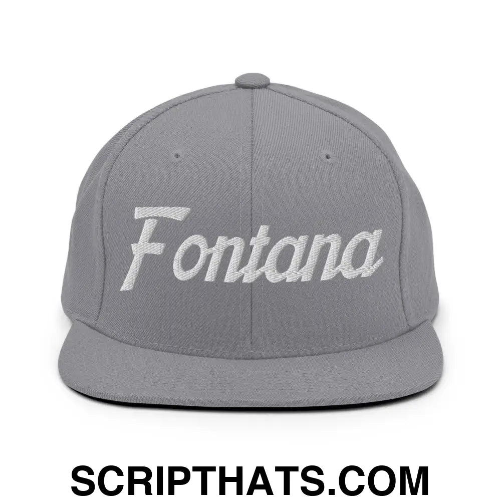 Fontana Script Snapback Hat Silver