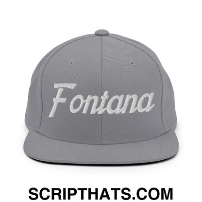 Fontana Script Snapback Hat Silver