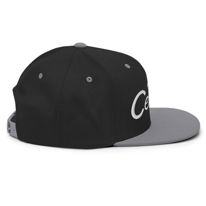 Forklift Certified Vintage Sports Script Snapback Hat Black Silver