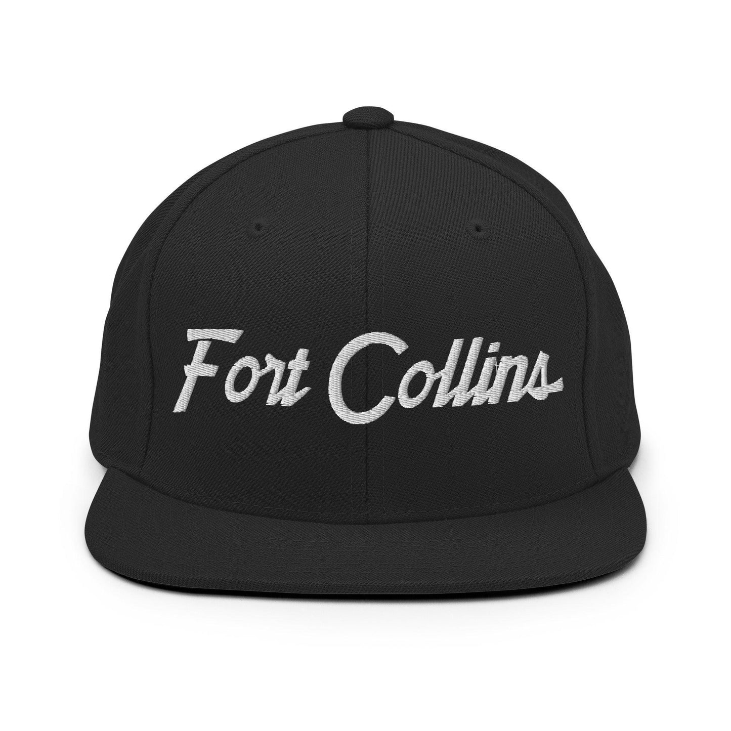 Fort Collins Script Snapback Hat Black