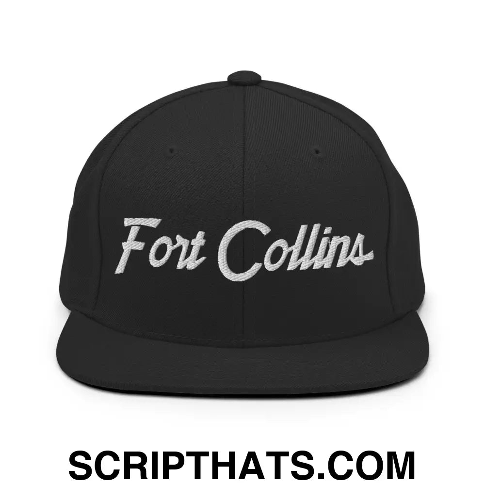 Fort Collins Script Snapback Hat Black