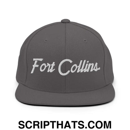 Fort Collins Script Snapback Hat Dark Grey