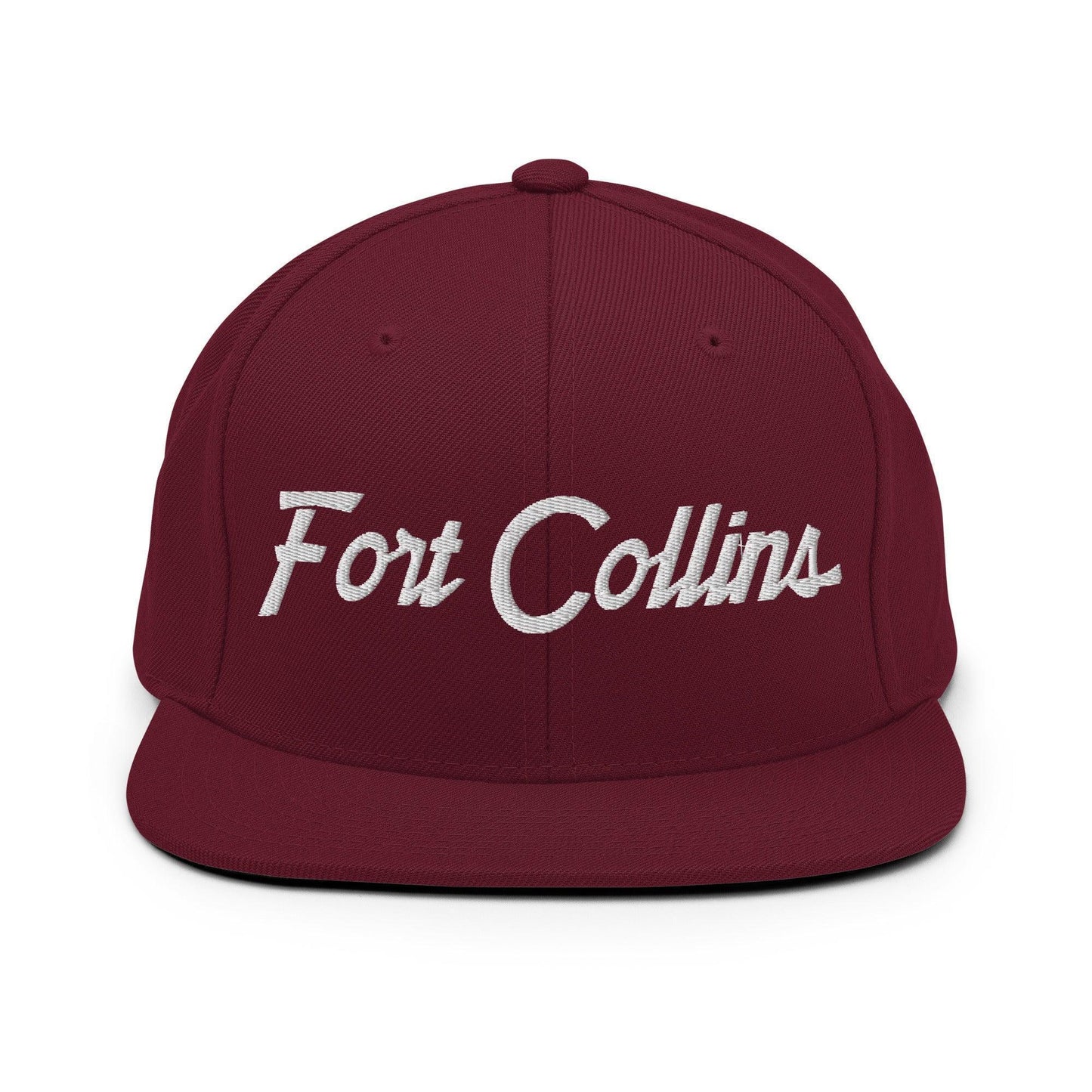 Fort Collins Script Snapback Hat Maroon