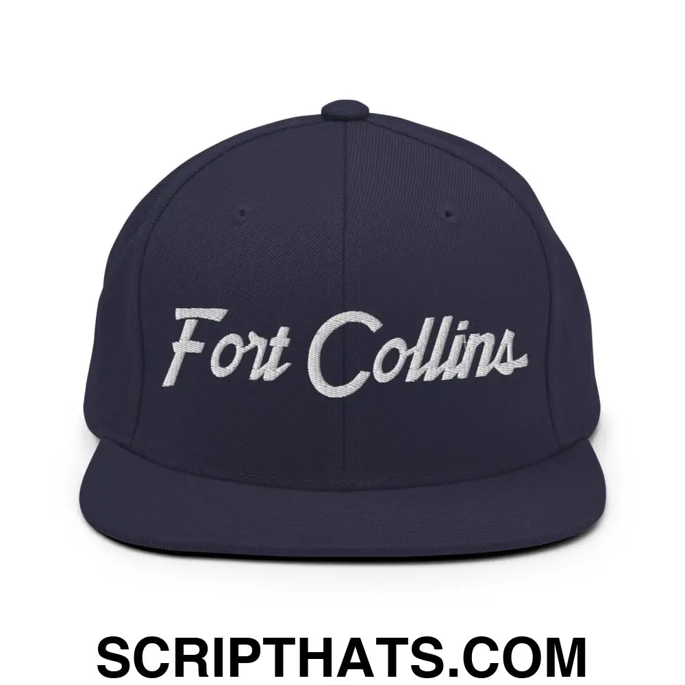 Fort Collins Script Snapback Hat Navy