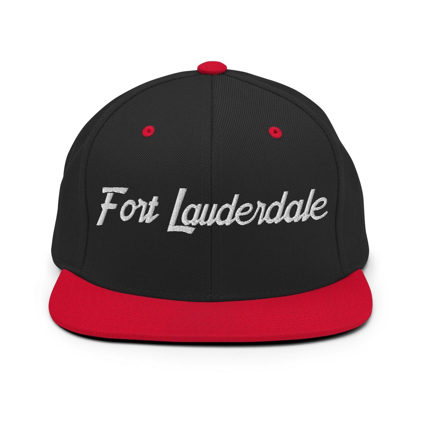 Fort Lauderdale Script Snapback Hat Black Red