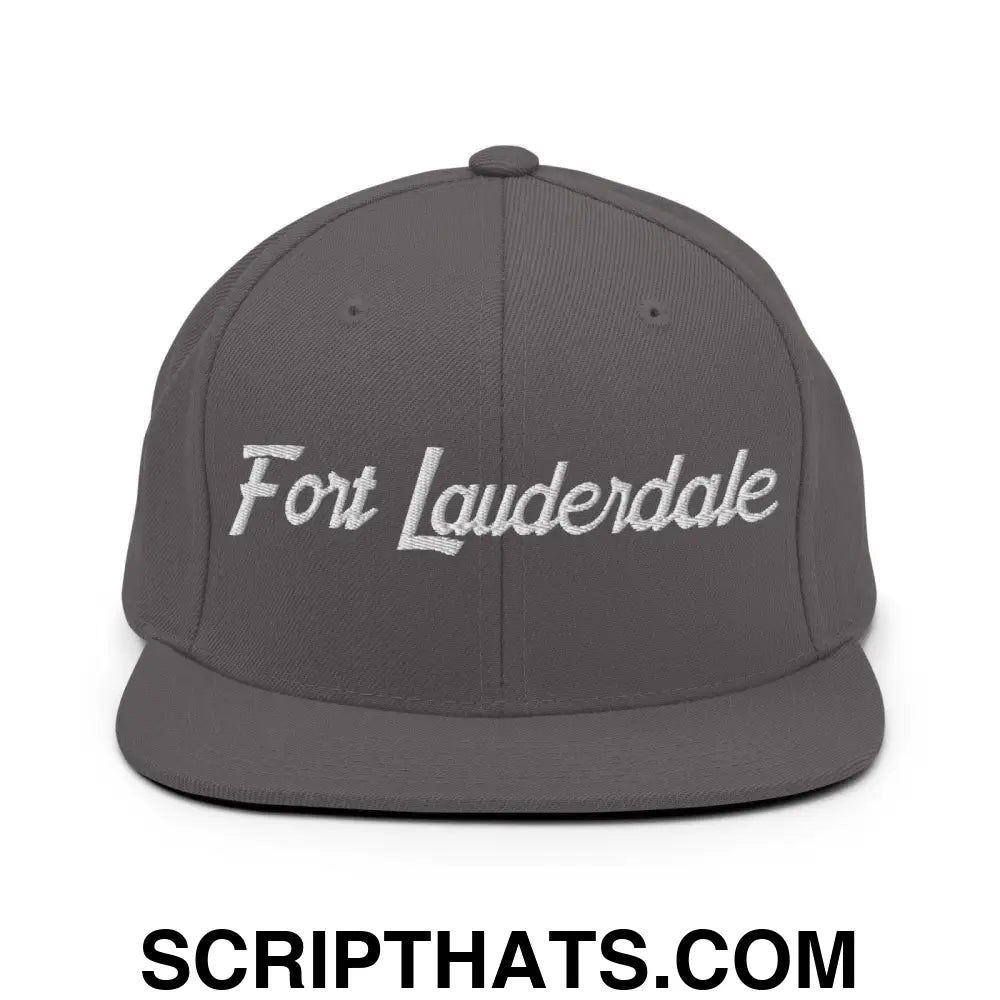 Fort Lauderdale Script Snapback Hat Dark Grey