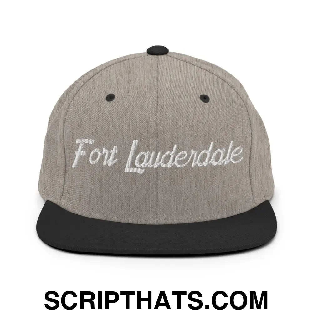 Fort Lauderdale Script Snapback Hat Heather Black