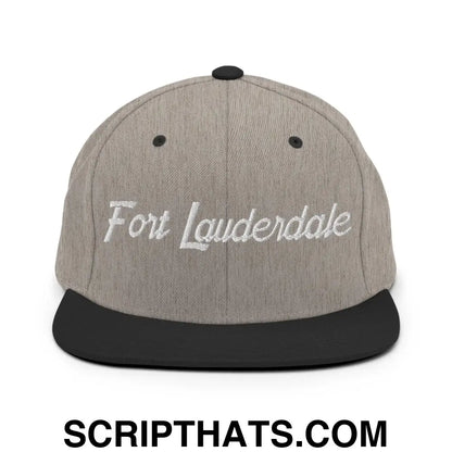 Fort Lauderdale Script Snapback Hat Heather Black