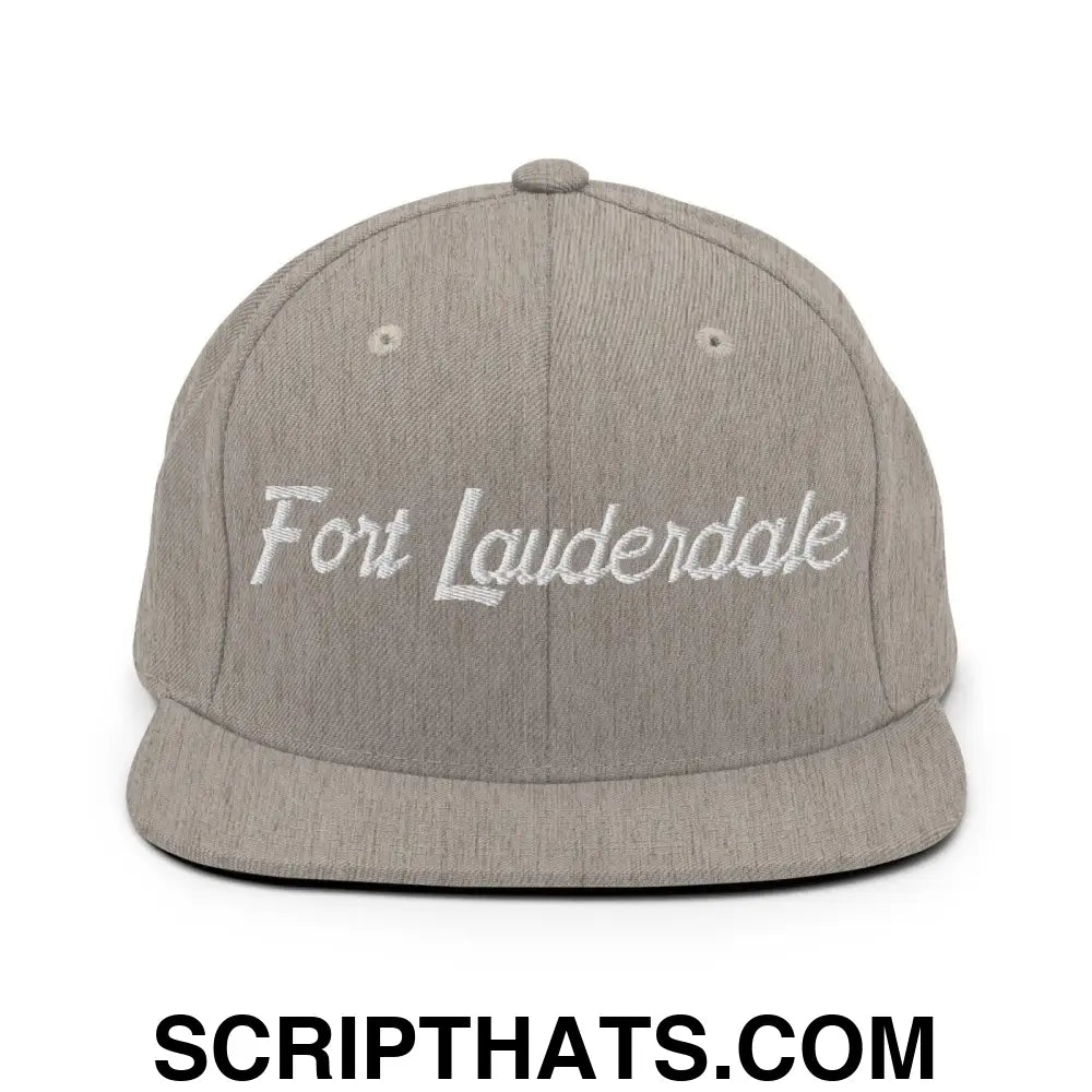 Fort Lauderdale Script Snapback Hat Heather Grey