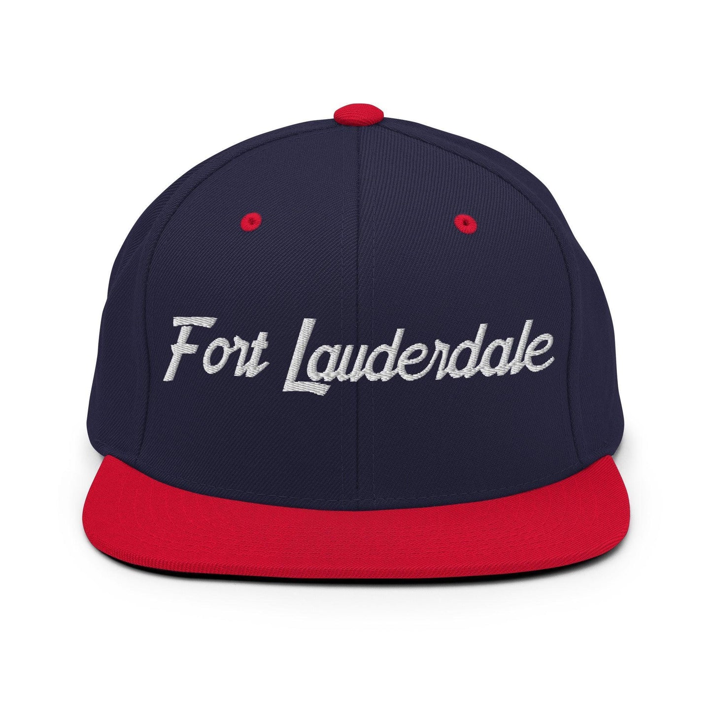 Fort Lauderdale Script Snapback Hat Navy Red