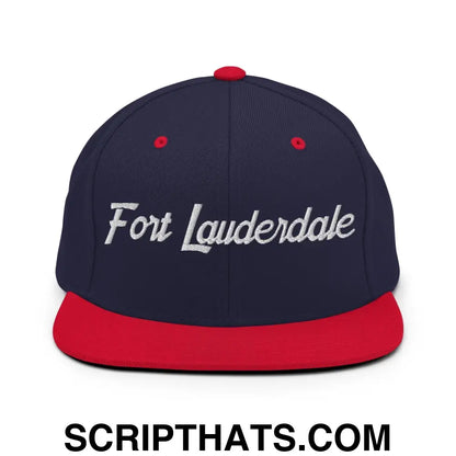 Fort Lauderdale Script Snapback Hat Navy Red