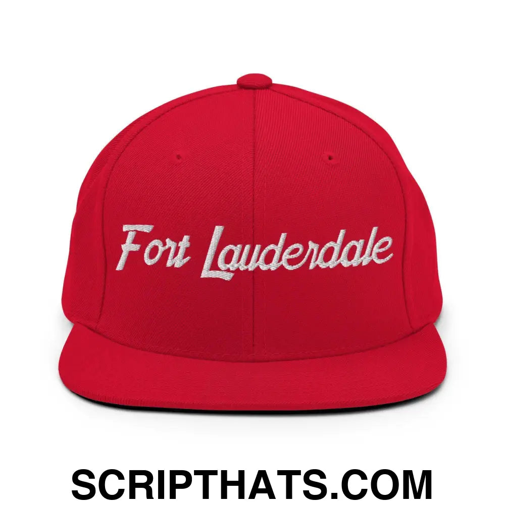 Fort Lauderdale Script Snapback Hat Red