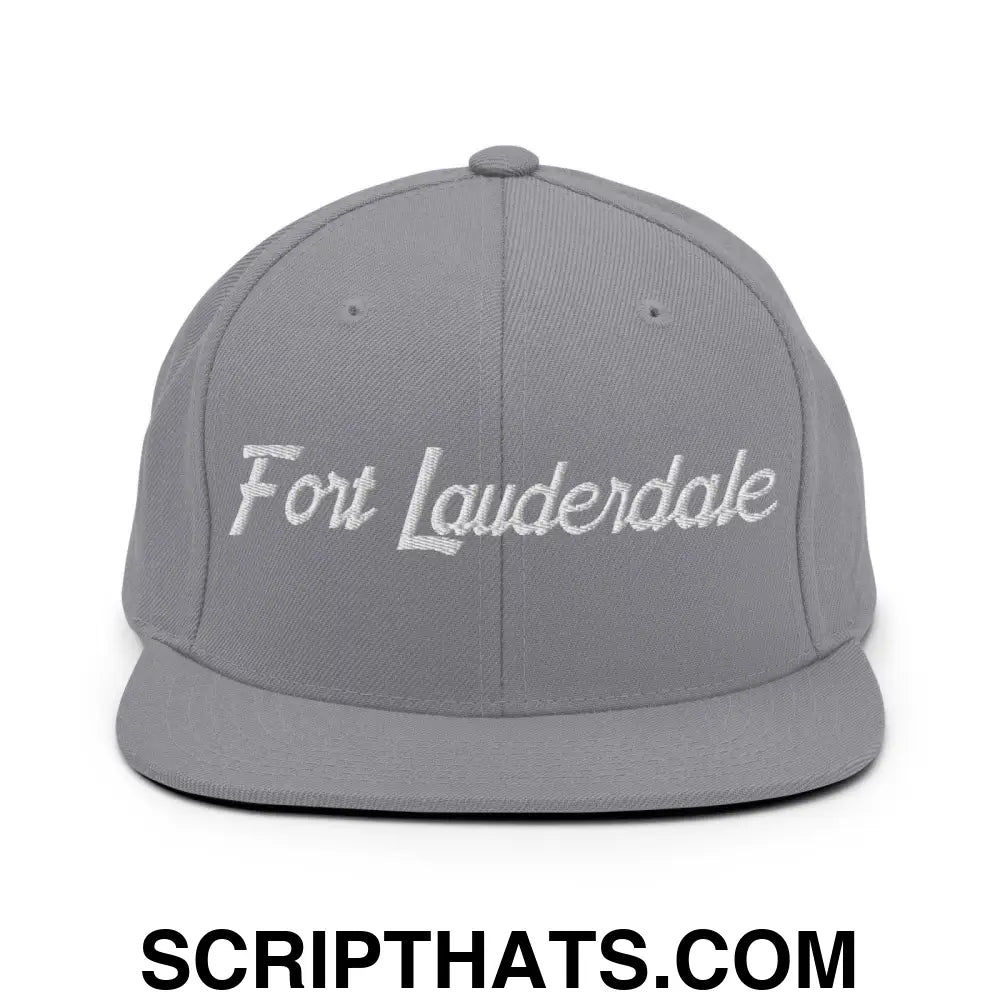 Fort Lauderdale Script Snapback Hat Silver