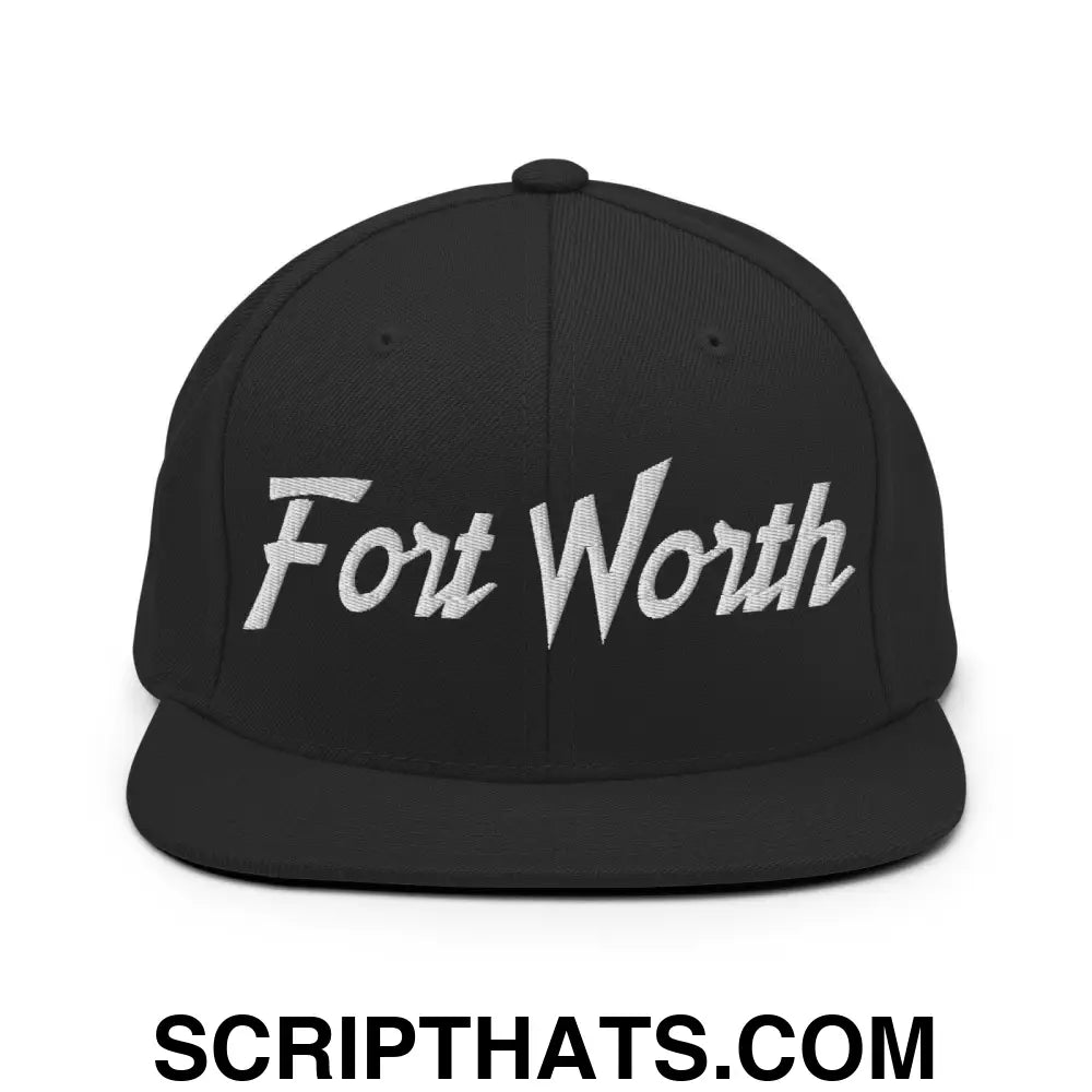 Fort Worth Script Snapback Hat Black