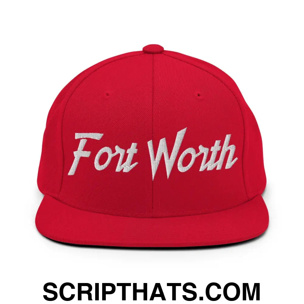 Fort Worth Script Snapback Hat Red