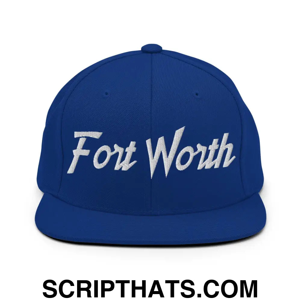 Fort Worth Script Snapback Hat Royal Blue