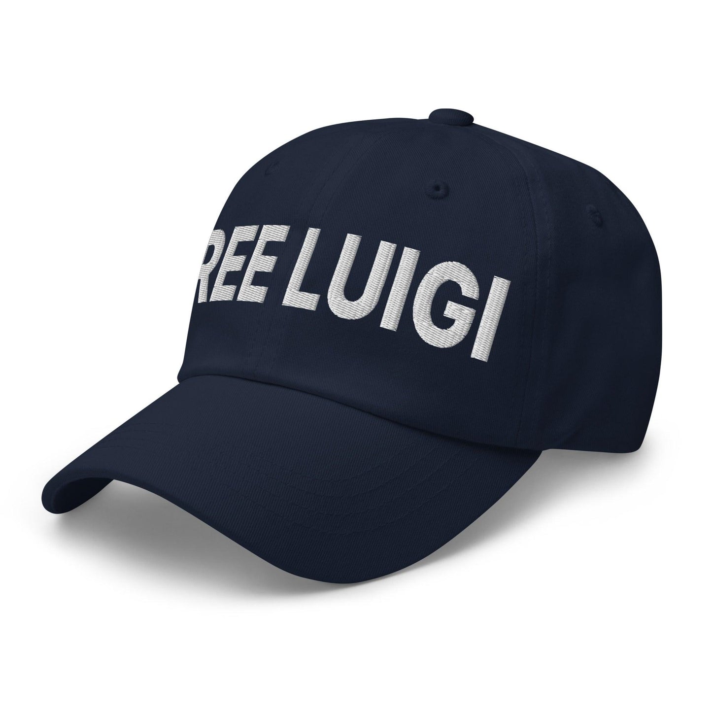 Free Luigi Mangione Embroidered Dad Hat Navy