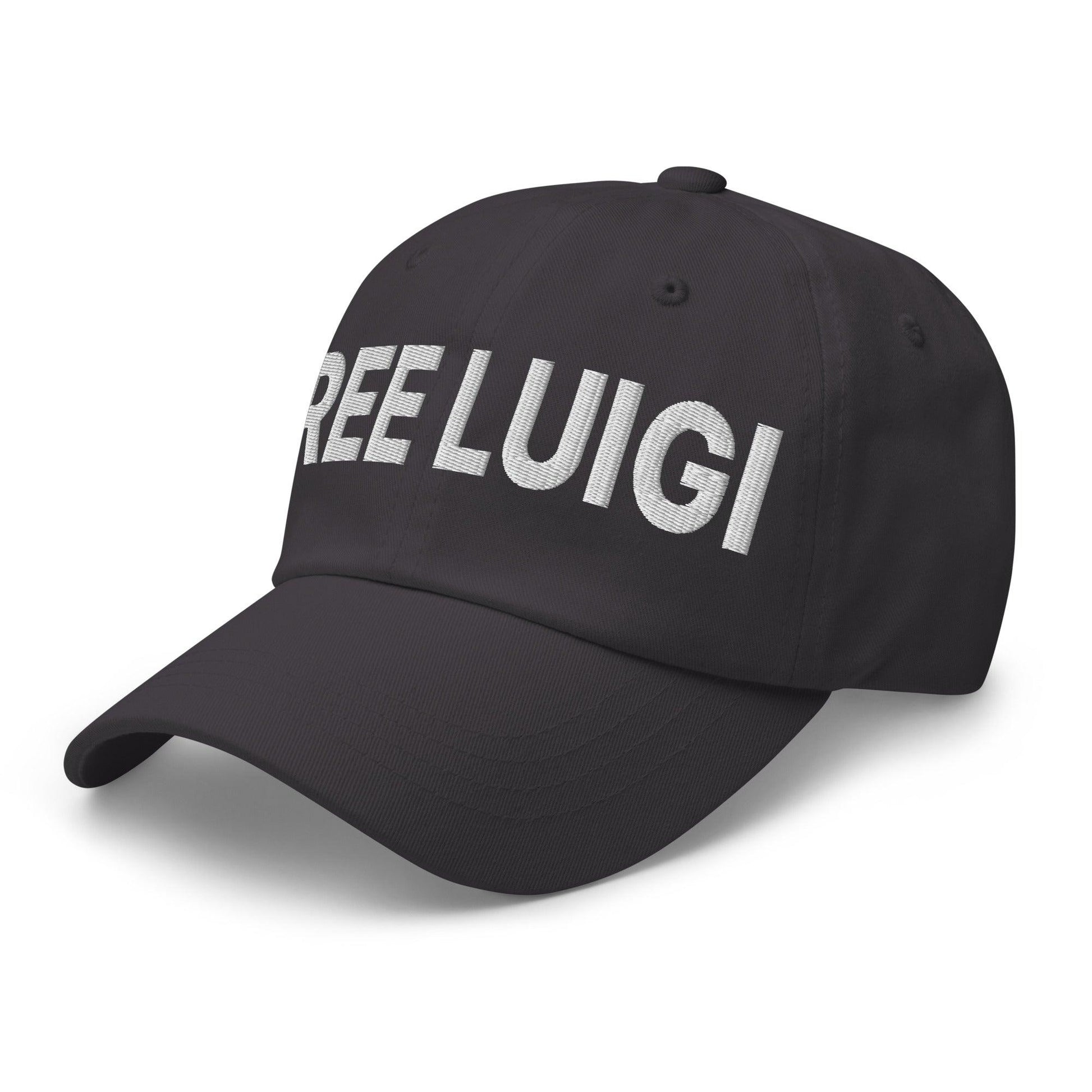 Free Luigi Mangione Embroidered Dad Hat Dark Grey