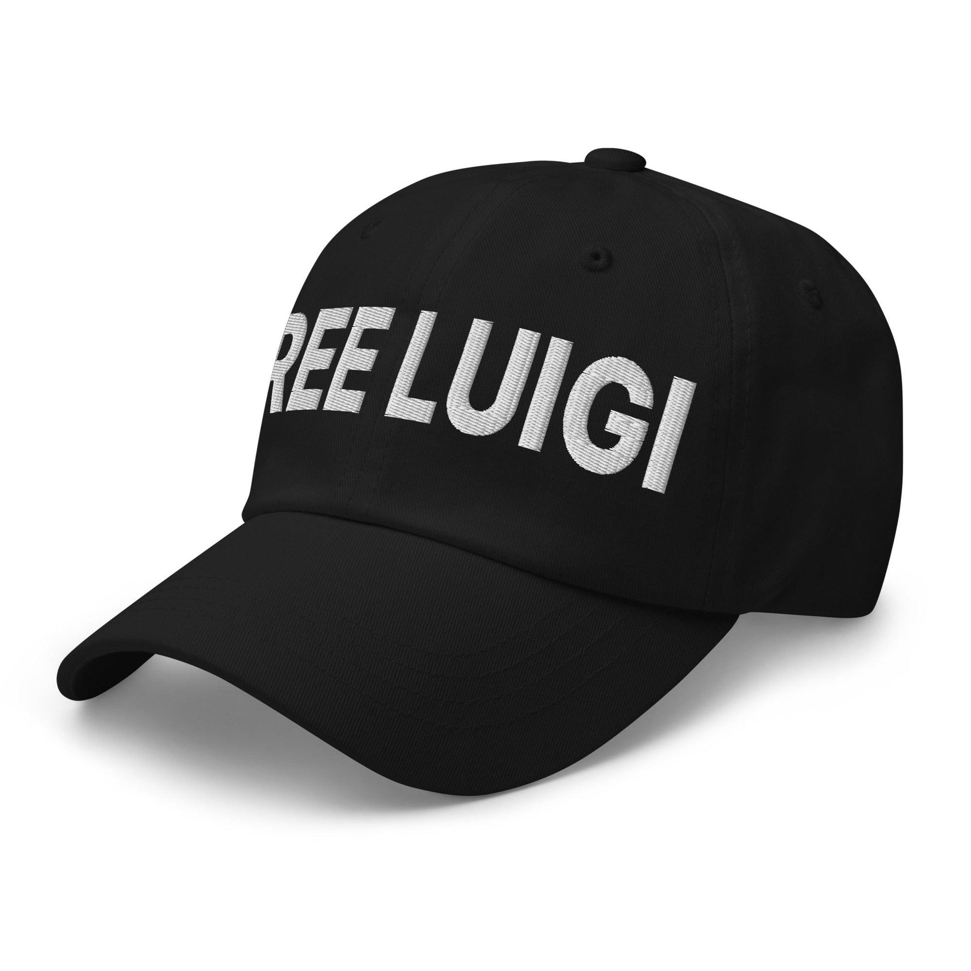 Free Luigi Mangione Embroidered Dad Hat Black