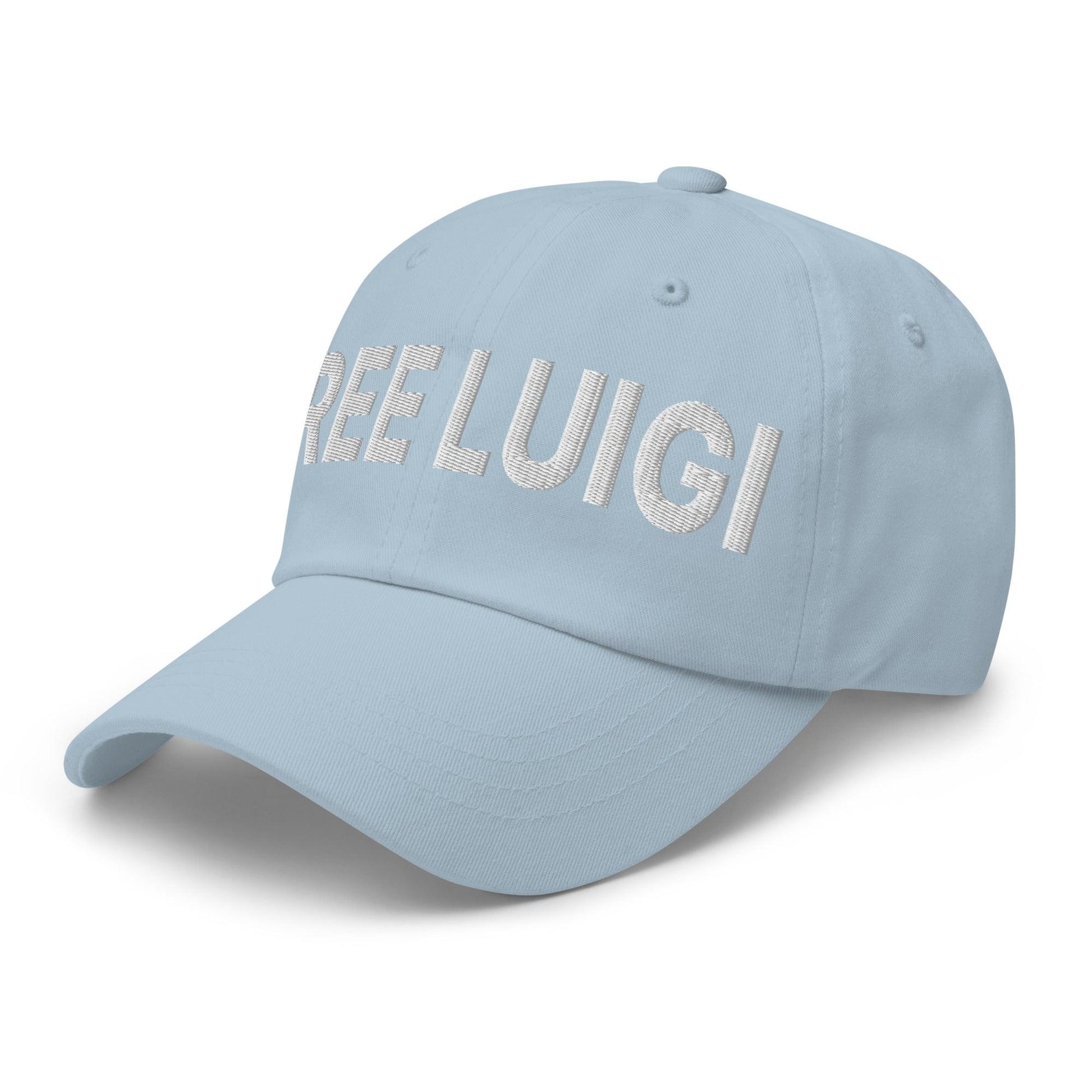 Free Luigi Mangione Embroidered Dad Hat Light Blue