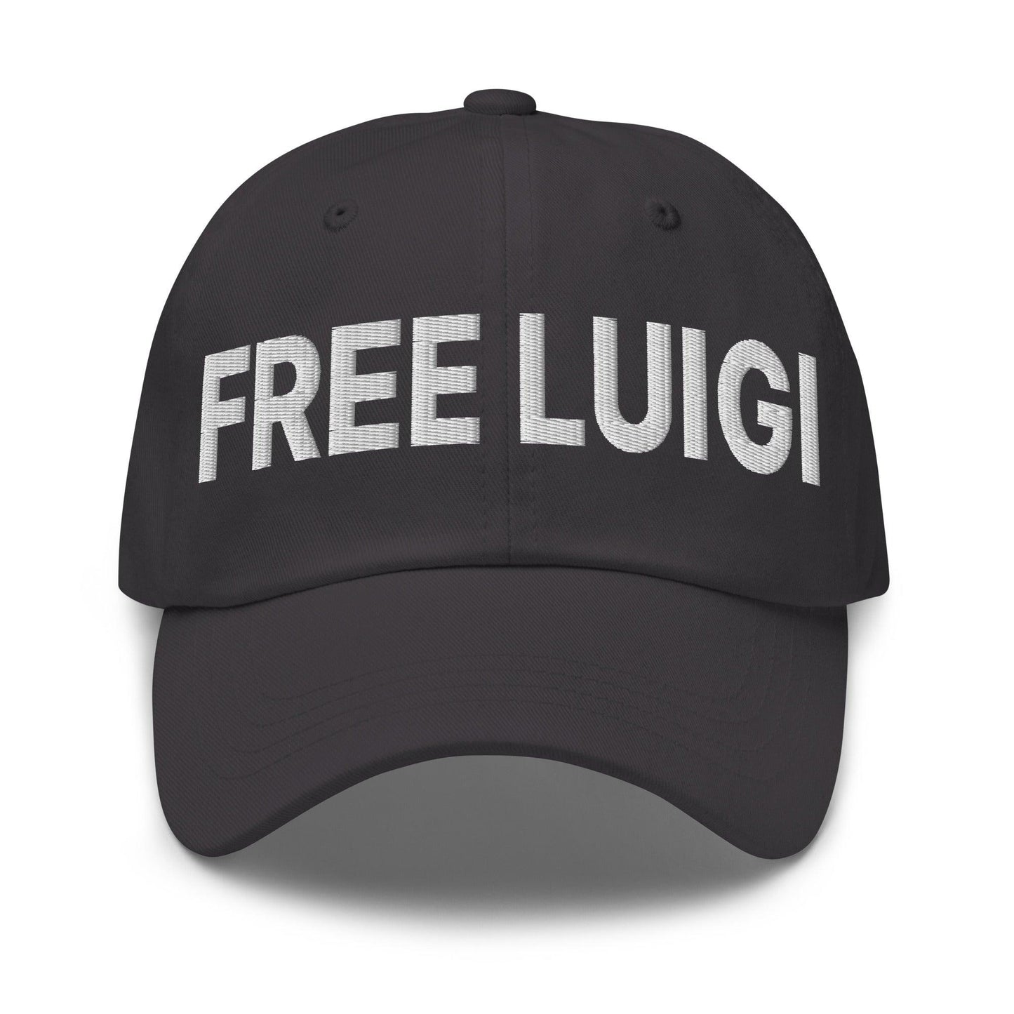 Free Luigi Mangione Embroidered Dad Hat Dark Grey